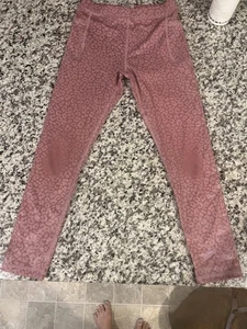Zyia Girls Pink Leopard Pocket Leggings Size 10-11 *read Description - Picture 1 of 4