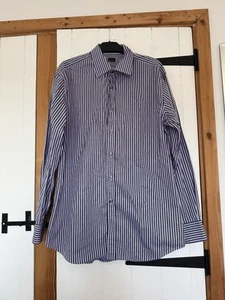 Paul Smith Striped Shirt 16” Collar Purple White Made In Italy - Picture 1 of 8