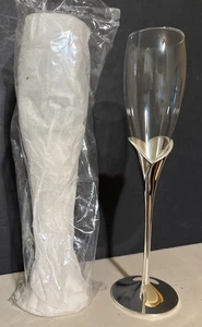 Lenox Heart Flutes Wedding Promises Champagne Glass Silver Plated Barware - Picture 1 of 7