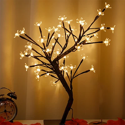 Christmas Xmas Cherry Blossom Bonsai Tree Light Decorative LED Tree Light DIY a - Image 1 of 4