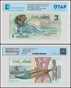 Cook Islands 3 Dollars, 1992, P-6, UNC, Commemorative, Authenticated Banknote - Picture 1 of 1