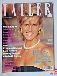 Tatler December  1990 Princess Michael Becky Sweet Eliz Hurley fashion magazine - Picture 1 of 4