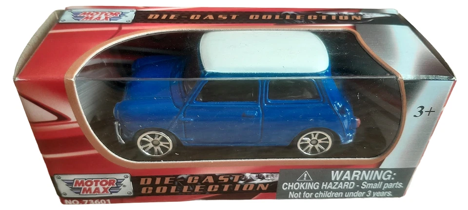 MotorMax 1961-67 Morris Mini Cooper 1300 Blue 1:64 US IMPORT DUTIES PAID - Image 1 of 1