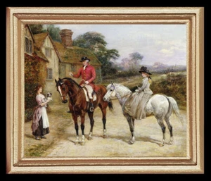 Cuadro artístico miniatura de casa de muñecas escena de caballo de campo 8620 - Imagen 1 de 1