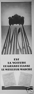 PUBLICITÉ PRESSE 1932 AMILCAR EST LA VOITURE DE GRANDE CLASSE LE MEILLEUR MARCHÉ - Imagen 1 de 1