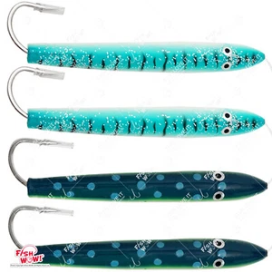 4pcs 6" Fishing Cedar Plug Rig Tuna Mahi Trolling Wood Lure blue white Dorado - Bild 1 von 11