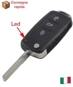 chiave guscio telecomando 3 tasti vw volkswagen golf 5 6 passat b7 cc polo 6r - Foto 1 di 7