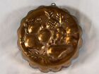 Vintage Copper Mold with Tin Lining Scalloped Fruit Pattern Wall Hanging 7.5?