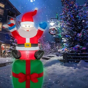 6ft Weihnachtsmann Aufblasbar Weihnachten Hof Dekorationen Aufblasbar Santa Schlauchboote - Bild 1 von 9