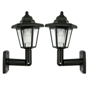 2x Outdoor Solar Lights Powered Wall Lantern LED Landscape Lamp Pathway - Picture 1 of 8