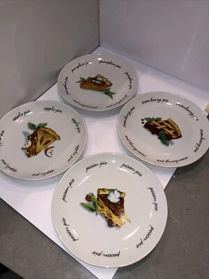 4 platos de postre Boston Warehouse Harvest Pie 6,5 arándano nuez moscana manzana calabaza Foto 1 de 4