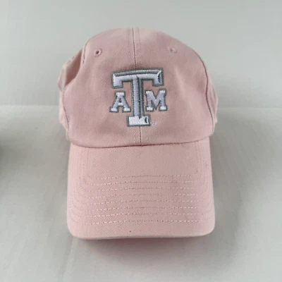 Texas A&M Aggies Hat Cap Women Pink Embroidered Logo Strap Back Dad NCAA College - Image 1 of 4