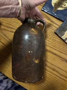 9.5" antique syrup jug, primitive American pottery - Picture 1 of 4