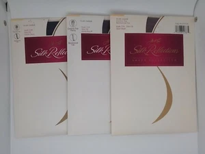 Vtg New 3 Hanes Silk Reflections Pantyhose CLASSIC NAVY BARELY BLACK TOWN TAUPE - Picture 1 of 2