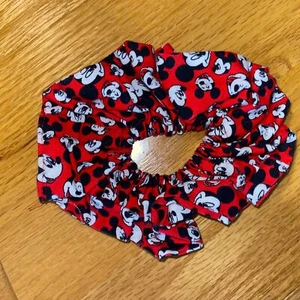 Vintage Original Disney Mickey Mouse Red & Black Hair Scrunchie 90s - Picture 1 of 2