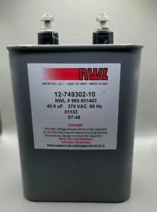 Emerson # 12-749302-10 NWL # 958-501403 AC CAPACITOR brand NEW 40uF 370VAC 60HZ - Picture 1 of 1