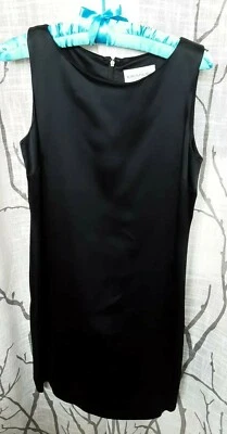 Emanuel Ungaro Black Slip Dress 4/38 Sleeveless Triacetate Poly Blend Sheath LBD Foto 1 de 4