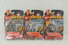 Iron Man 2 Movie Lot of 3 Action Figures Mark I Mark II Whiplash 2009 Hasbro NOC