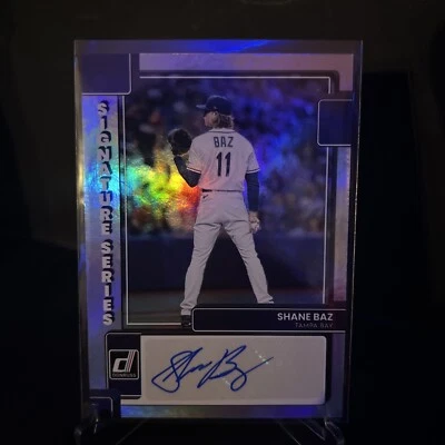 2022 Donruss Shane Baz #SS-SB Signature Series Rookie Auto RC SP Tampa Bay Rays - Image 1 of 2