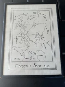 Vintage 1937 Framed Macbeth's Scotland Map - Lawrence A. Shipman - Picture 1 of 2