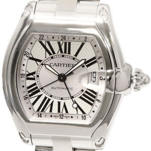 AUTH CARTIER WATCH ROADSTER XL GMT W62032X6 CASE:H47XW42MM SILVER AUTOMATIC F/S