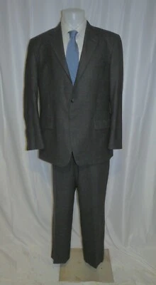 Traje Hickey Freeman Lindsey reciente a rayas carbón mezcla de cachemir dos botones 44R Foto 1 de 4