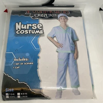 Doctor Scrubs For Kids - Blue Doctor And Nurse Costume By Spooktacular Sz T 3-4 - Image 1 of 4