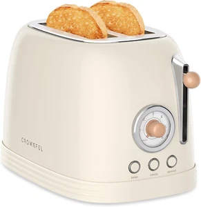 2-Scheiben Toaster, extra breite Schlitze Toaster, Retro Edelstahl mit Bagel Abbrechen - Bild 1 von 12