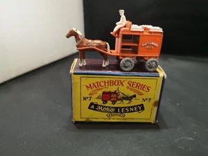 W536-MATCHBOX LESNEY No7A HORSE DRAWN MILK FLOAT WITH MOKO ENSCRIPTED BOX - Picture 1 of 12
