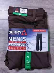 Gerry Pants Adult X-Large Brown Snow Pants Water Resistant Fleece Lined Mens - Picture 1 of 5