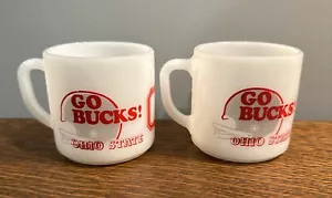 Vintage Ohio State OSU Milchglas Rot Hummer Go Bucks Becher Bundesglas USA Set - Bild 1 von 4