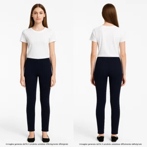 Elsy Pantalone Bambina Taglia 32 Ragazza Blu Grigio Stretch Fuseaux Tuta Jersey - Photo 1/34