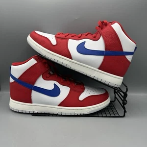 Nike Dunk High Retro Trainers UK 10.5 USA 4th of July Red White Blue DX2661-100 - Picture 1 of 15