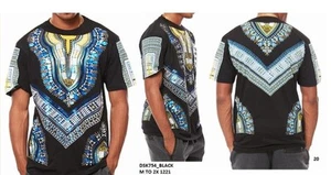 African Dashiki Print BLACK AFRICAN DASHIKI T-SHIRTS Black Panther Print T-shirt - Picture 1 of 1
