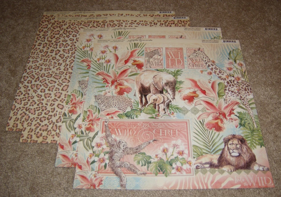 Gráfico 45 Papeles Doble Cara 12x12 (4) ~ Jungle Wild y Gratis Foto 1 de 1
