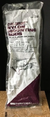 Hayden 210 Quik Mount Nylon Mounting Rods Kit W- Vibration Pads Heavy Duty K210 - Image 1 of 4