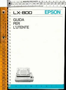 STAMPANTE EPSON LX-800 (Solo il manuale e guida per l'utente, 156 pagine, 1988) - Picture 1 of 1