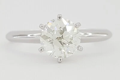 Vintage Old European Cut Diamond Solitaire Engagement Ring 1.11 ct 14k Gold GIA - Image 1 of 4