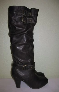 WOMENS SHOES BROWN RAMPAGE TALL KNEE HIGH DRESS BOOTS NEW US 9.5 EU 39.5 40 40.5 - Picture 1 of 12
