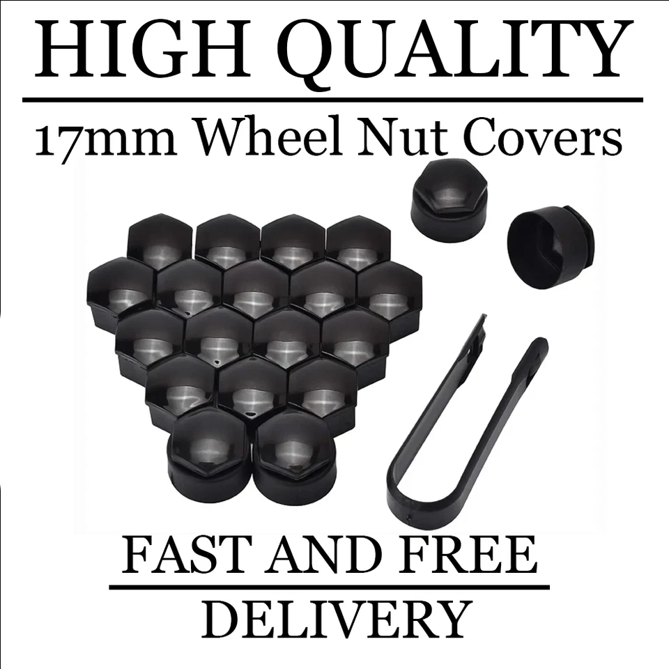 17mm Black Wheel Bolt Covers + Locking For Vauxhall Astra (5 Stud) [G] (1998-04) - Image 1 of 1