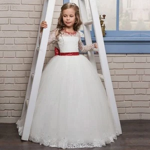 2023 White Flower Girl Dresses Girls Weddings First Communion Pagent Party Gown - Picture 1 of 8