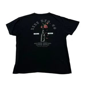 LIRA Shirt Mens XL Black Flower Vacant Unknown Short Sleeve Cotton Crew Neck - Picture 1 of 8