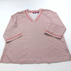 Lands End XL Tunic 3/4 Sleeve Dress Pullover Top Blouse Crochet Orange MINT - Picture 1 of 12