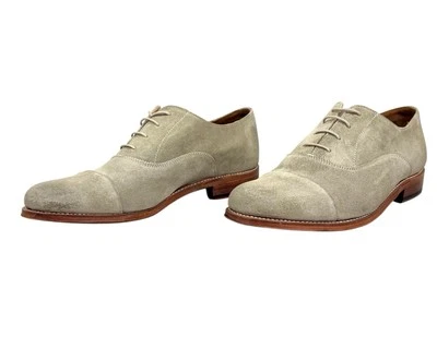Zapatos de vestir Oxford Grenson para hombre dedos de los pies beige gamuza con cordones talla 9 G Foto 1 de 4
