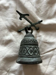 Antique Monastery Bell Bronze 17th-18th Century Clapper Missing Thick Patina - Picture 1 of 8