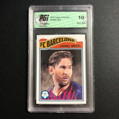 2019 Topps Living UEFA Champions League UCL Lionel Messi FC Barcelona PGI 10 - Image 1 of 2