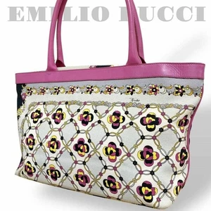 EMILIO PUCCI Tote Bag Shoulder Strap All-Over Print Canvas used Japan - Picture 1 of 10