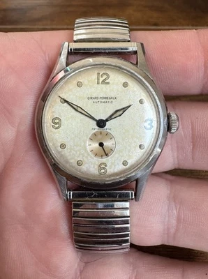 Vintage Girard Perregaux Relógio de Pulso Masculino Automático Amortecedor 15j Aço Inoxidável - Imagem 1 de 4
