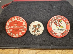Vintage 1980er University of Louisville Final Four Pinbacks 3 verschiedene Jahre... - Bild 1 von 8