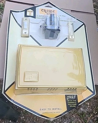 Campainha vintage NOS TRINE CHIME com fio 2 notas porta da frente 1 nota porta traseira 902bc  - Imagem 1 de 4